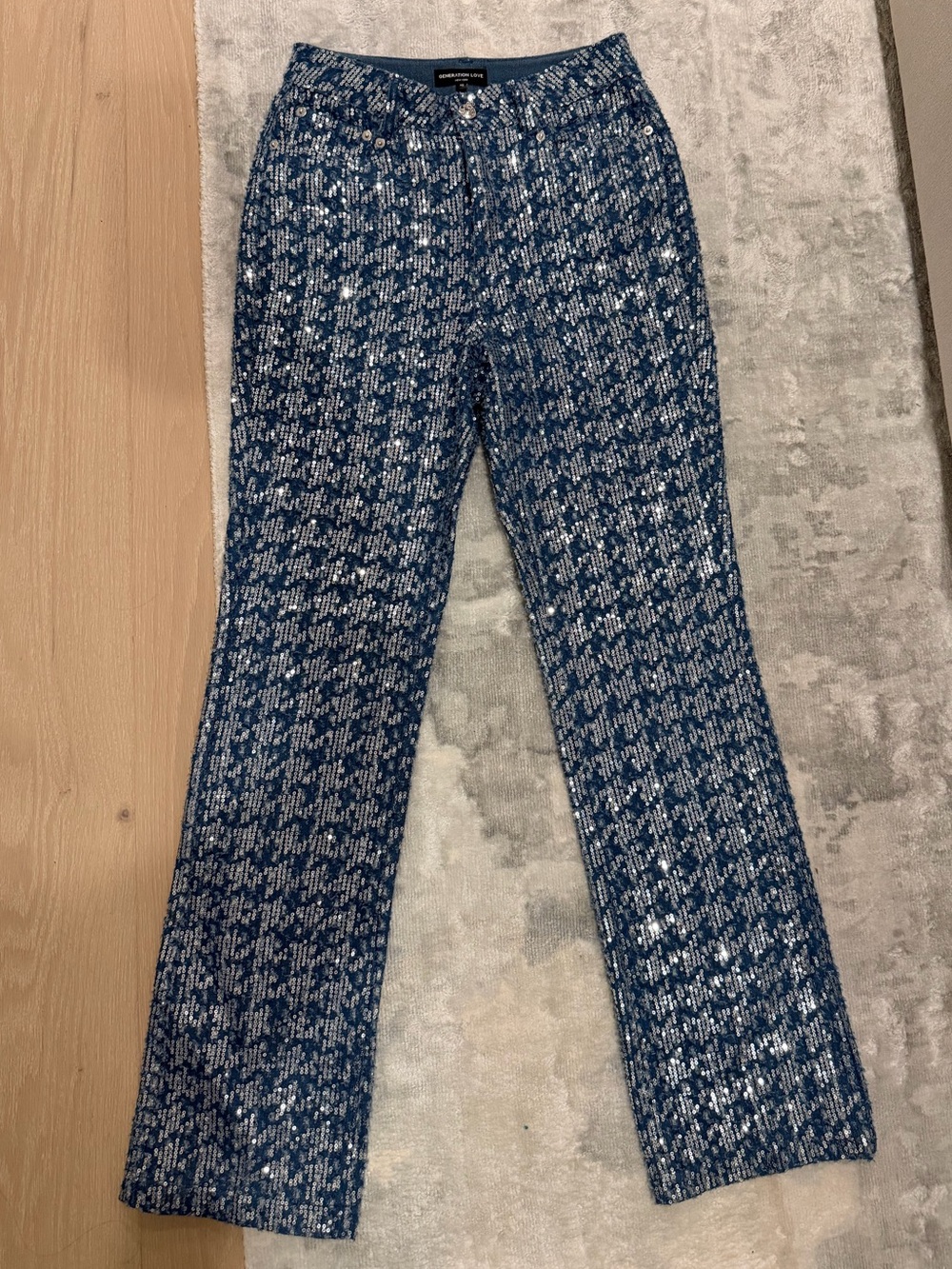 Generation Love Blue Sequin Knit Skirt